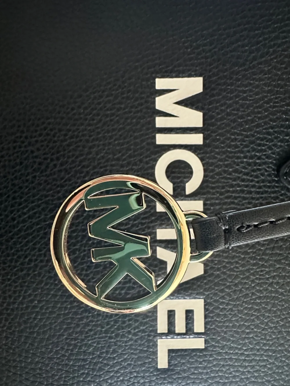 Michael Kors Black Tote with Gold Logo Charm - Picture 3 of 7